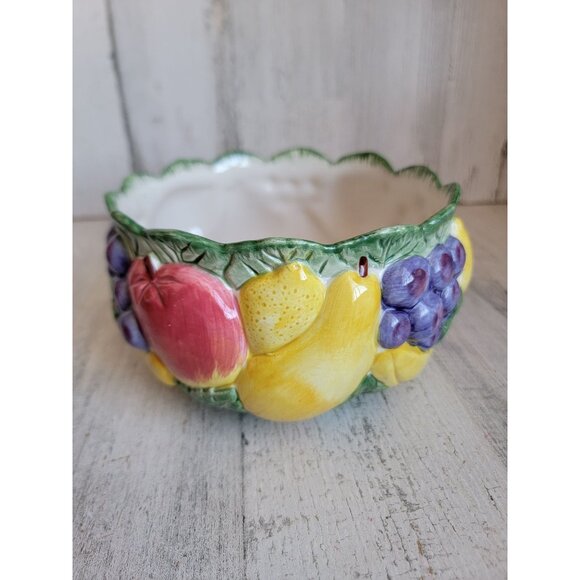 Fitz Floyd 1989 fruit bowl 3D Calypso vintage ceramic xmas - Picture 3 of 6